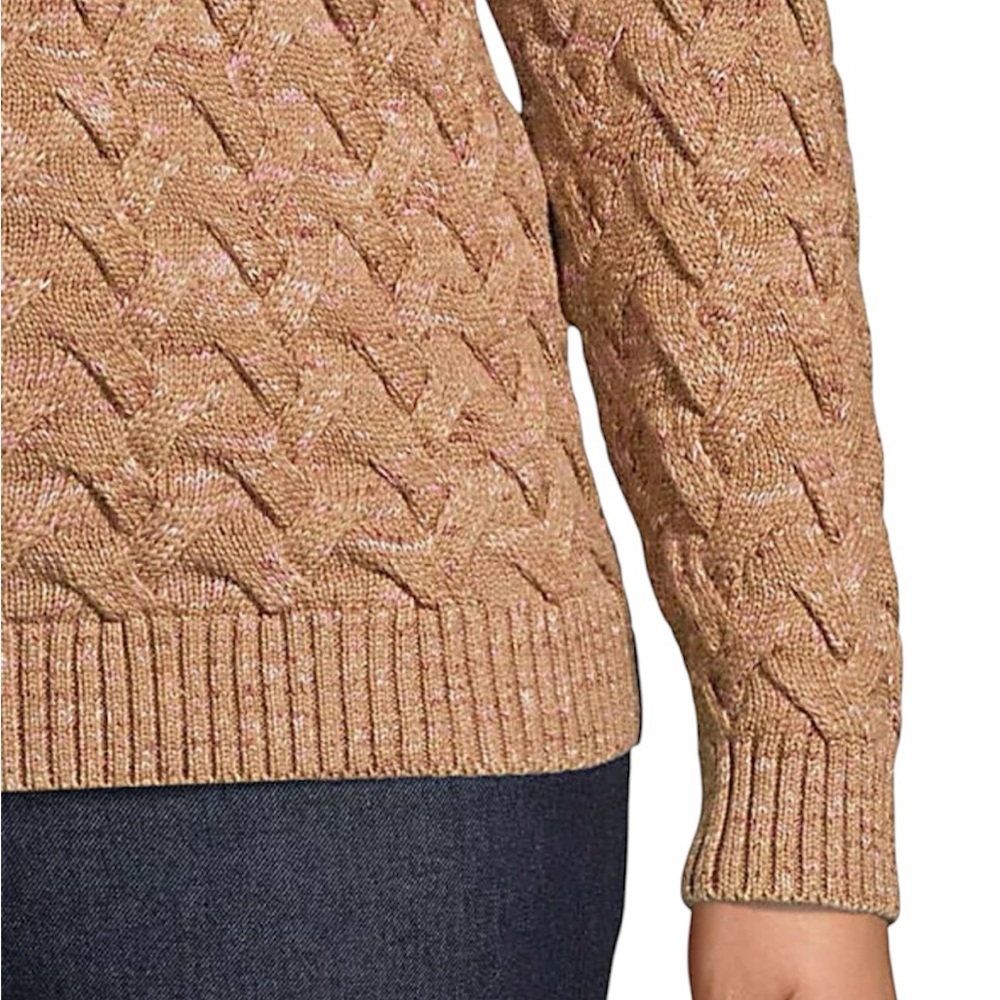 Lands' End ~ Drifter Cable Knit Women's Crew Neck Sweater - Picture 4 of 4